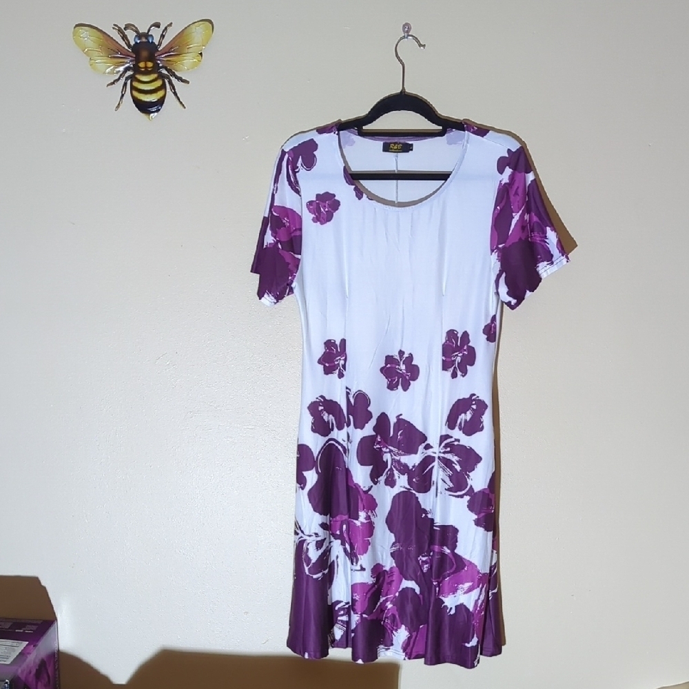 Floral Purple and White Women's Dress